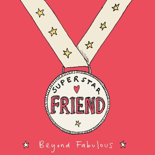Superstar Friend' Greetings Card, Medal