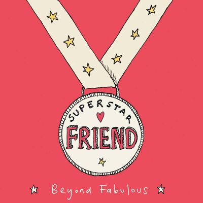 Superstar-Freund-Grußkarte, Medaille