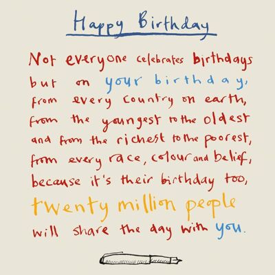 Tarjeta de feliz cumpleaños veinte millones de cumpleaños
