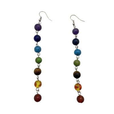 Vie Naturals Chakra Jewelry, Gemstone Beads Dangle Earrings