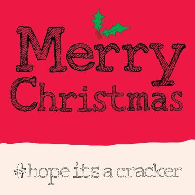 Christmas Cracker' Christmas Card, Hashtag