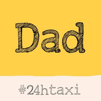 Biglietto d'auguri di papà taxi, hashtag