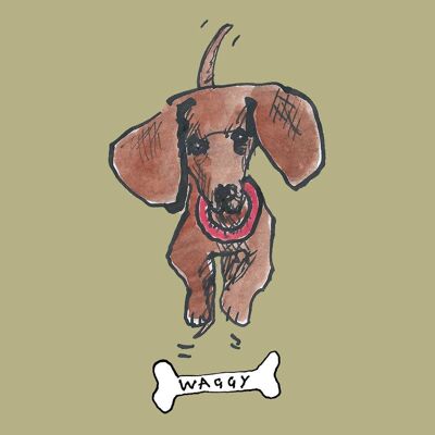 Cartolina d'auguri di cane salsiccia
