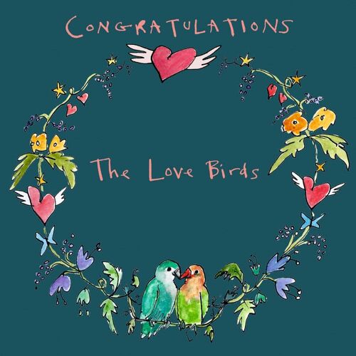 Love Birds' Greetings card, Garland