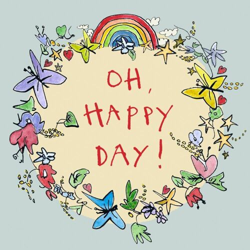 Oh Happy Day'Greetings Card, Garland