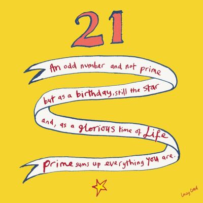 Tarjeta de cumpleaños con pancarta de 21'