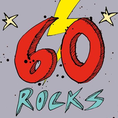 ¡60 rocas! Tarjeta de cumpleaños número 60