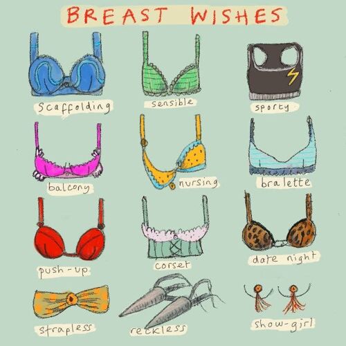 Breast Wishes' Greetings Card