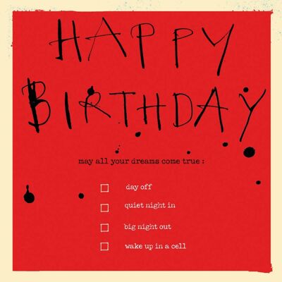 Biglietto di auguri per il compleanno di Happy Birthday Checklist