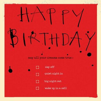 Carte d'anniversaire Happy Birthday Checklist