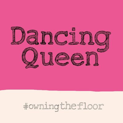Biglietto di auguri della regina danzante, hashtag