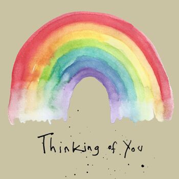 Carte de voeux "Je pense à toi arc-en-ciel"