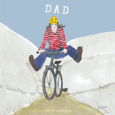 Carte de vœux "Papa à vélo"