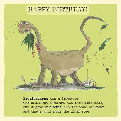 Biglietto di compleanno "Brontosauro", Studio