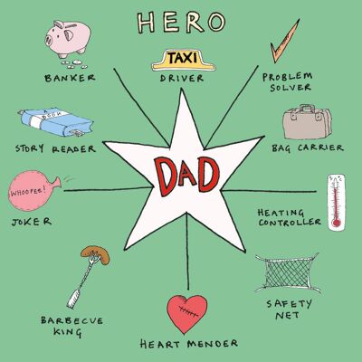 Hero Dad Compass' Greetings Card