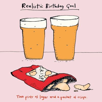 Geburtstagskarte mit realistischem Geburtstagsziel