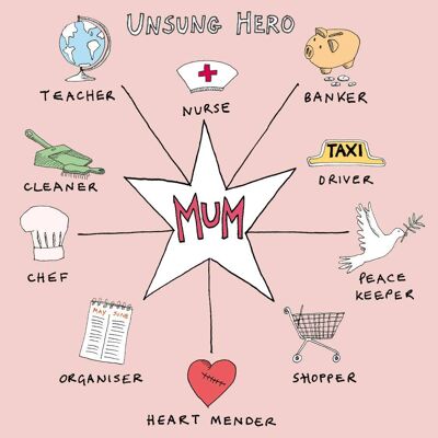 Unsung Hero Mum Compass' Greetings Card