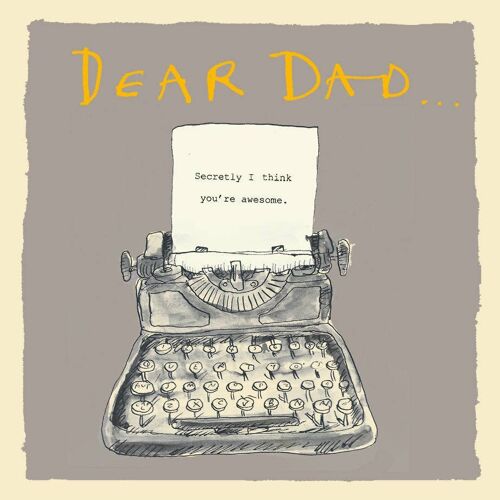 Dear Dad Typewriter ' Greetings Card