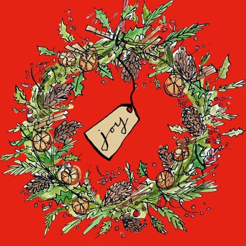 Joy Wreath' Christmas Greetings Card