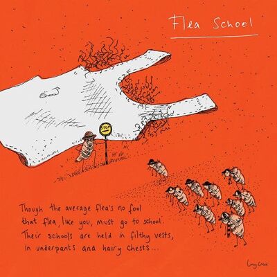 Flea School' Greetings Card