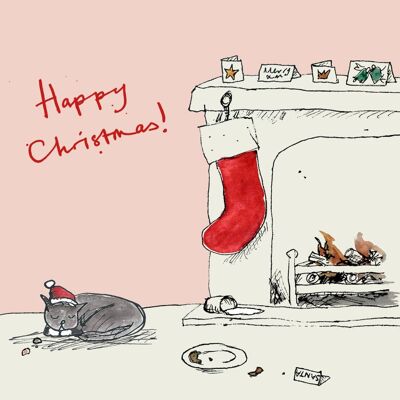 Happy Christmas, Naughty Kitty' Christmas Card