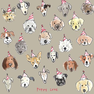 Puppy Love' Greetings Card