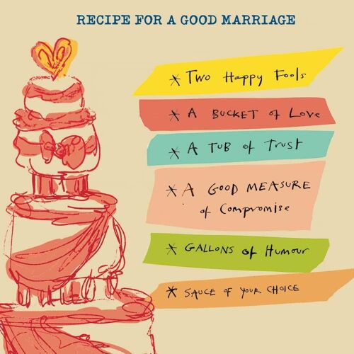 Recipe for a Good Marriage' Greetings Card