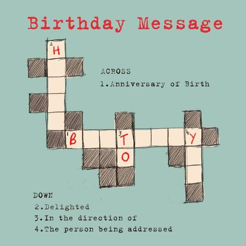 Happy Birthday Crossword' Greetings Card