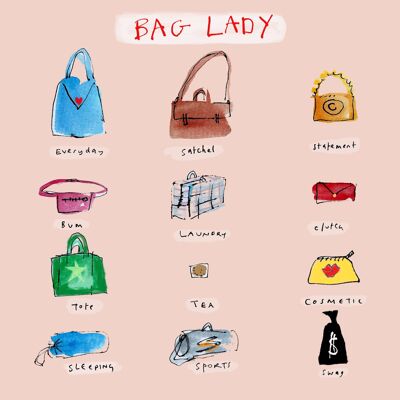 Bag Lady' Greetings Card