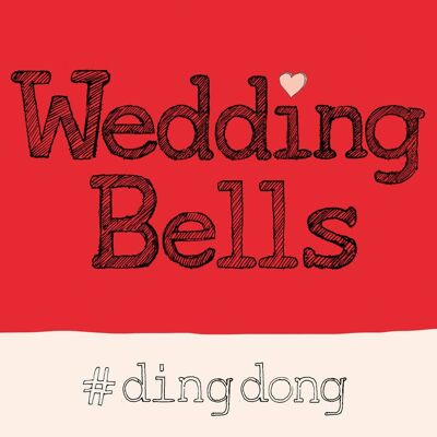 Biglietto d'auguri di Wedding Bells, hashtag