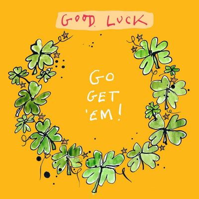 Good Luck' Greetings Card, Garland