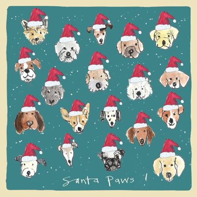 Weihnachtskarte von Santa Paws