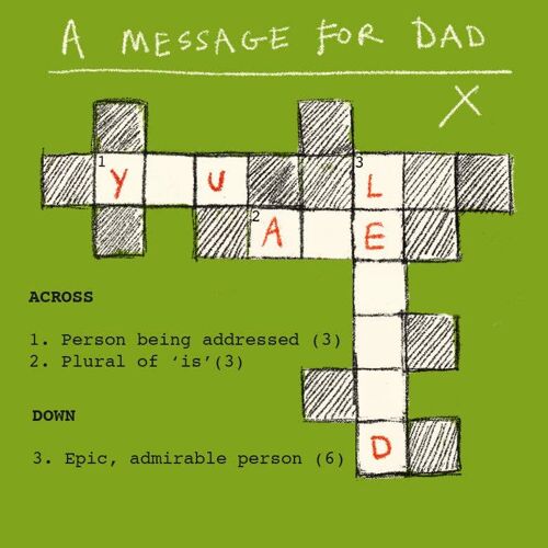 Dad 'Crossword Puzzle' Greetings Card