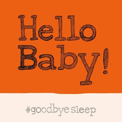 Hello Baby' Greetings Card, Hashtag