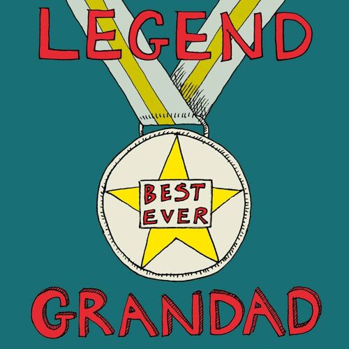 Legend Grandad' Greetings Card, Medal