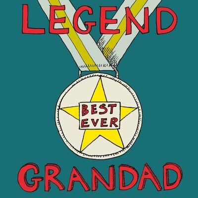 Legend Grandad' Grußkarte, Medaille
