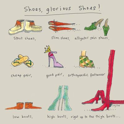Chaussures, carte de voeux de chaussures glorieuses