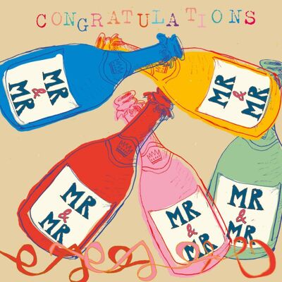 Mr and Mr Champagne' Greetings Card