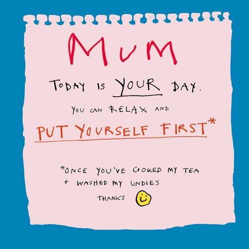 Mum, Make My Tea ' Greetings Card