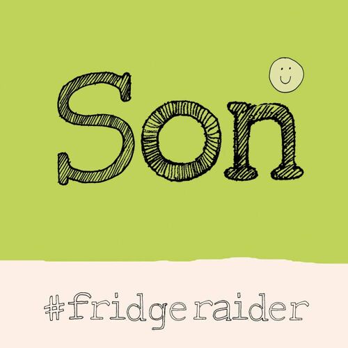 Son, Fridge Raider' Greetings Card,Hashtag