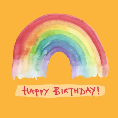 Tarjeta de cumpleaños del feliz cumpleaños del arco iris