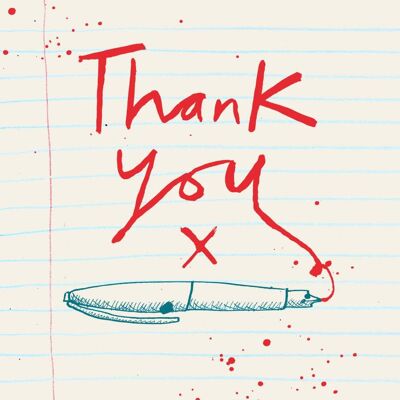 Thank You Red Ink' Greetings Card