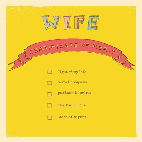 Wife Certificate of Merit' Greetings Card