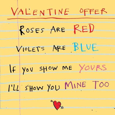 Tarjeta de Felicitación de Oferta de San Valentín con Poema de Rosas