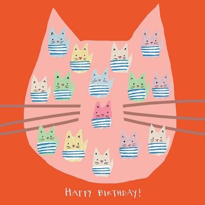 Tarjeta de felicitación de cumpleaños de Petit Chat