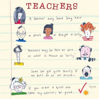 Tarjeta de felicitación de los profesores