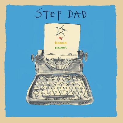 Step Dad Typewriter' Greetings Card