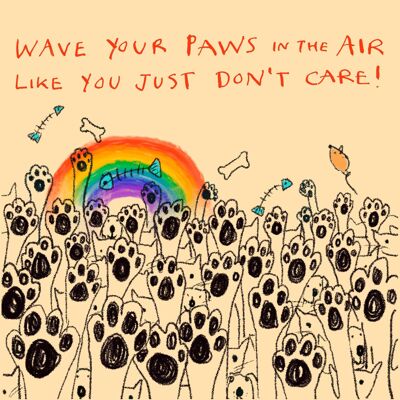 Tarjeta de felicitación Wave Your Paws in the Air '