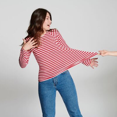 Camisa marinera roja/blanca