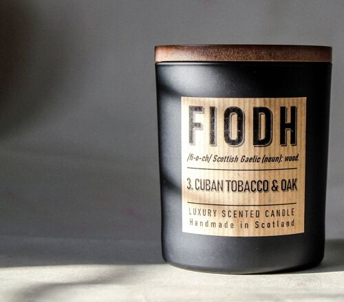 Fiodh 3: Cuban Tobacco and Oak Luxury Candle , Large